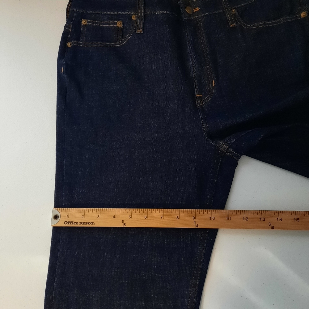 J. Crew High Rise Dark Indigo Wash Skinny Flare Jeans size 32 - Picture 16 of 16